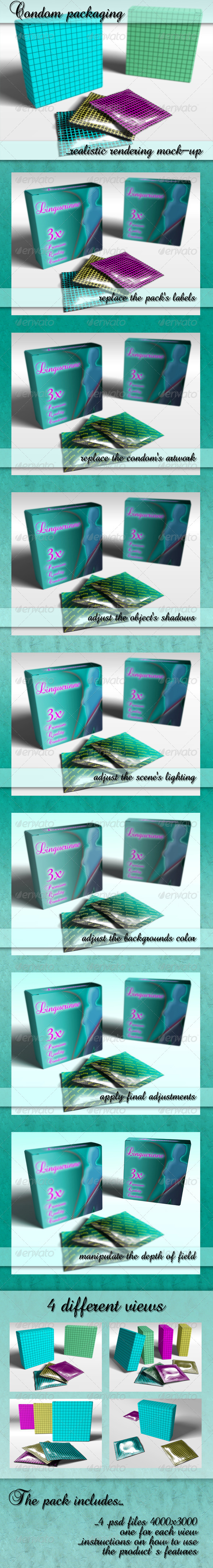 Photorealistic Condom Mockup - Miscellaneous Product Mock-Ups