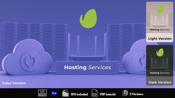 Hosting Services Intro Logo Stings template preview