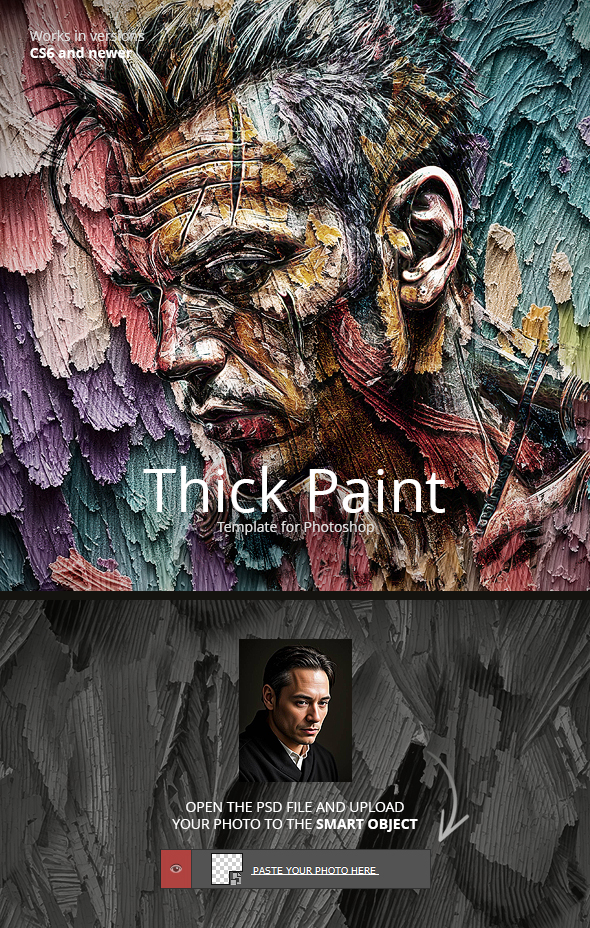 Thick Paint Template for Photoshop