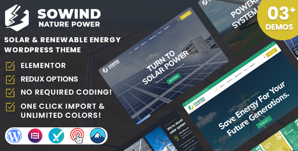 Sowind - Solar & Renewable Energy WordPress Theme