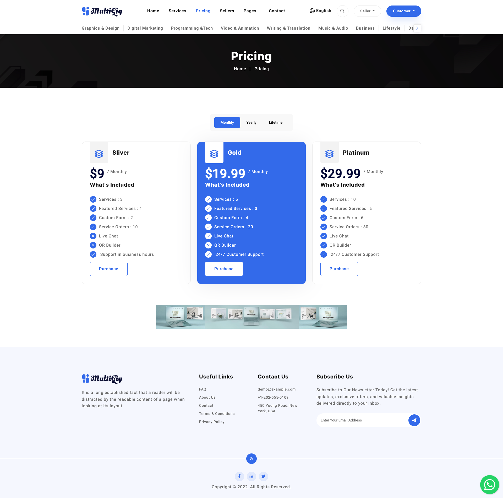 MultiGig - Service / Gig Selling Freelancing Marketplace (Subscription ...