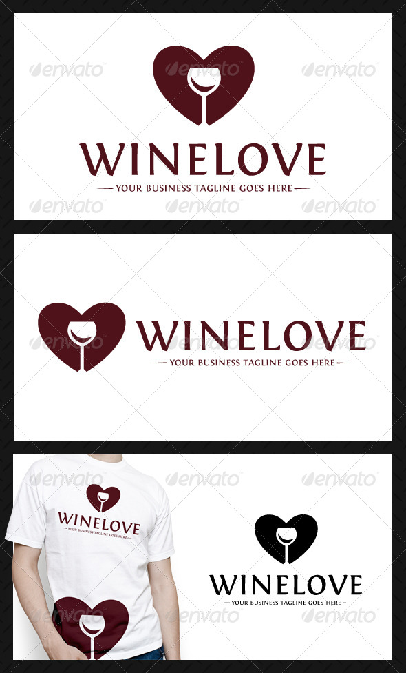 Wine Love Logo Template - Food Logo Templates