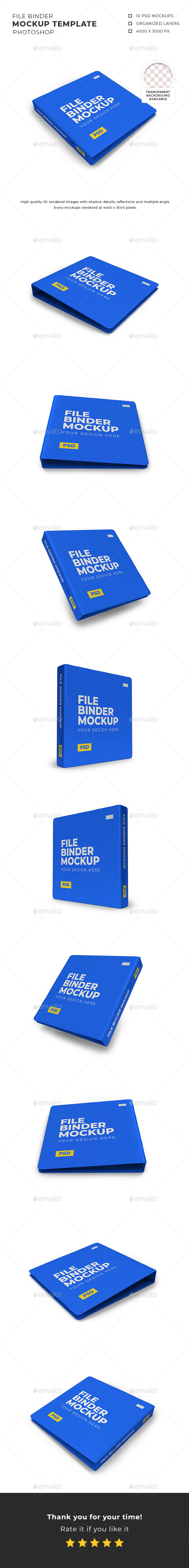 File Binder Mockup Template Set