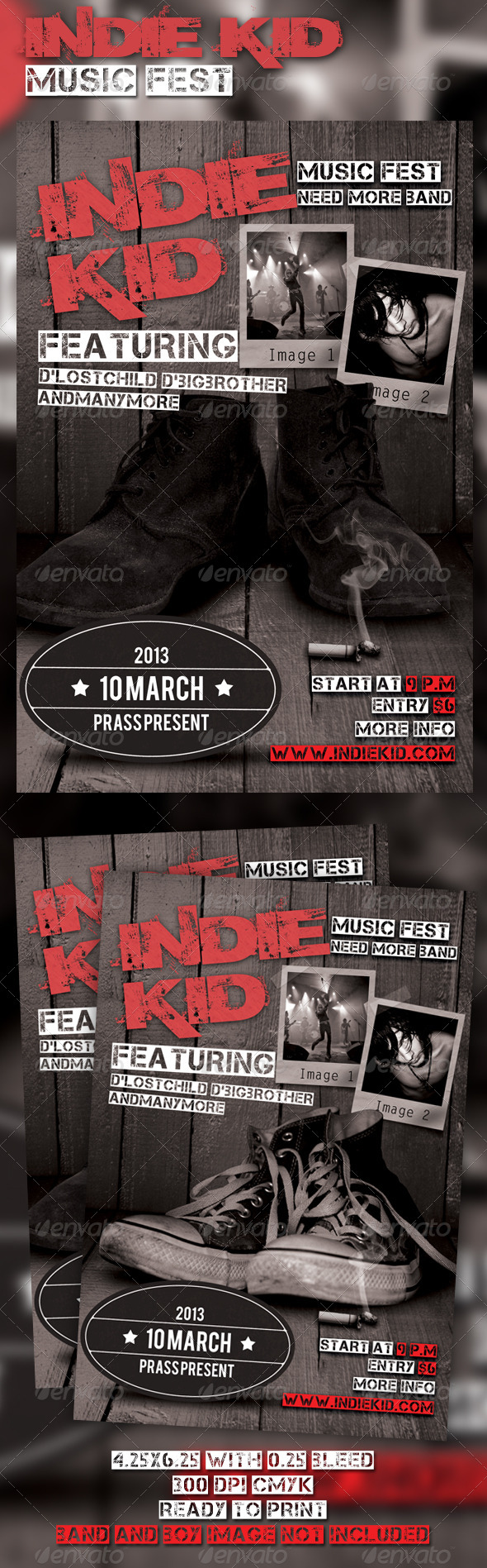 Indie Kid Music Fest Flyer Template - Clubs & Parties Events