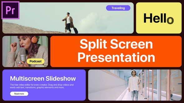 Multiscreen Slideshow Trendy MOGRT for Premier Pro