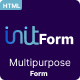 initForm - Multipurpose HTML form with authentication, chat-box, Multi-step Form, contact etc.
