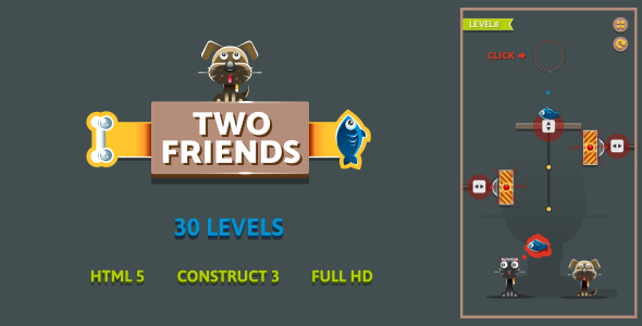 Two Friends - HTML5 Game (Construct3)