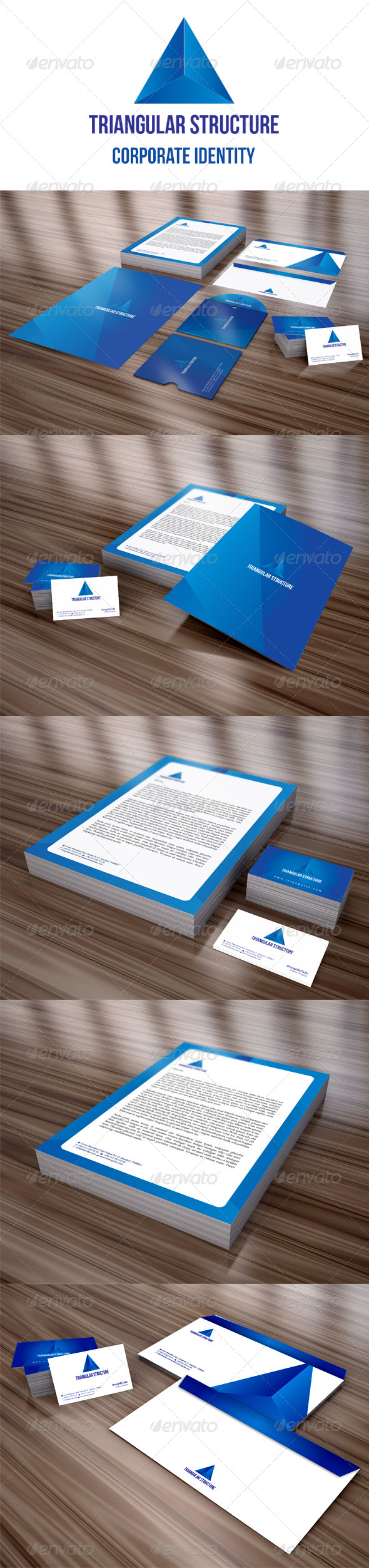 Triangular Structure Corporate Identity Package - Stationery Print Templates