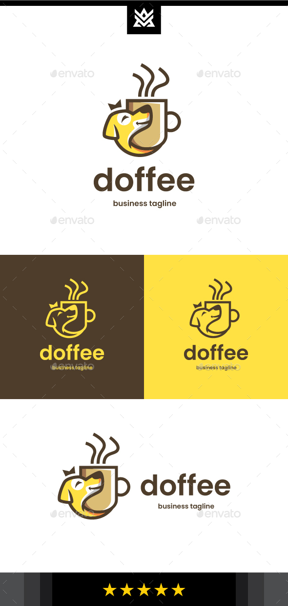 Dog Coffee Logo Template