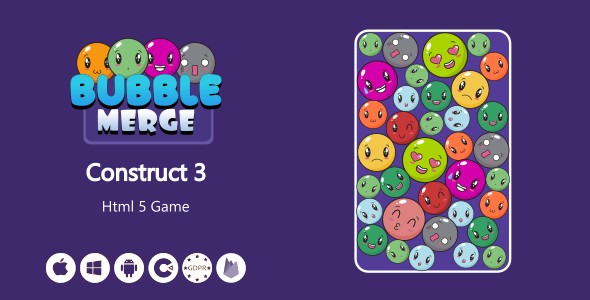[DOWNLOAD]Bubble Merge - HTML5 Game (Construct 3)