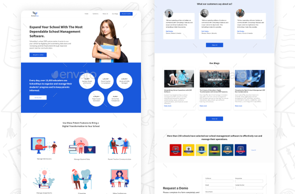 School Management website and Student Portal UI Kit, Web Elements ...