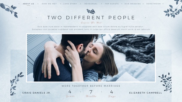 Wedding Story Slideshow II Video Displays template preview