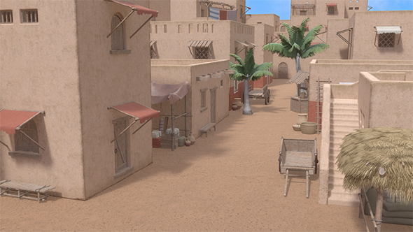 Lowpoly Ancient Desert Village