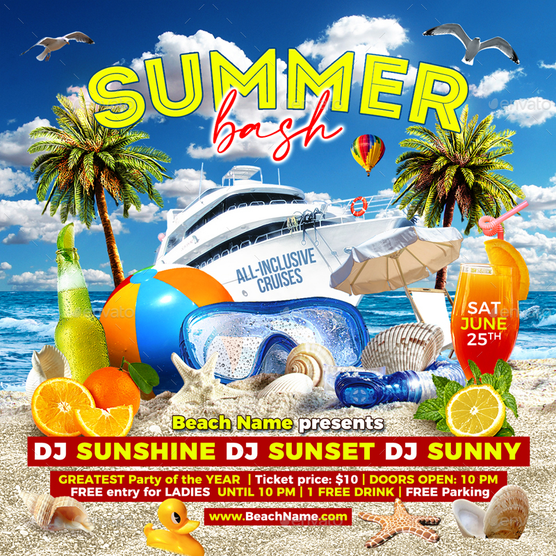 Summer Bash Flyer, Print Templates | GraphicRiver