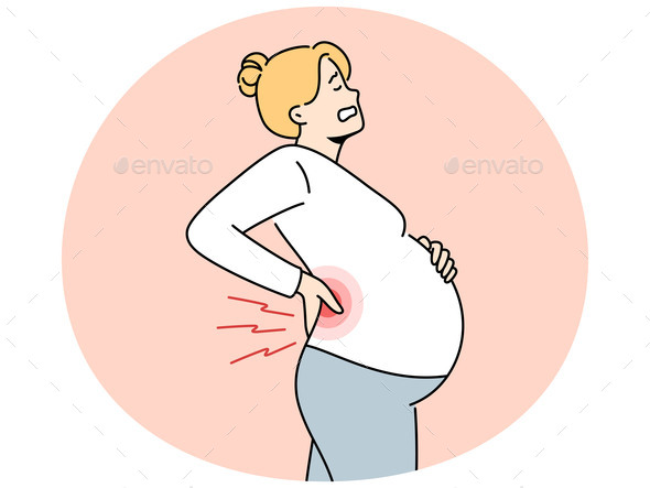 Tired Pregnant Woman Suffer From Backache
