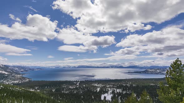 Lake Tahoe overlook winter time lapse