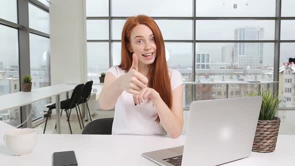 Cheerful Female Blogger Recording Video. alt