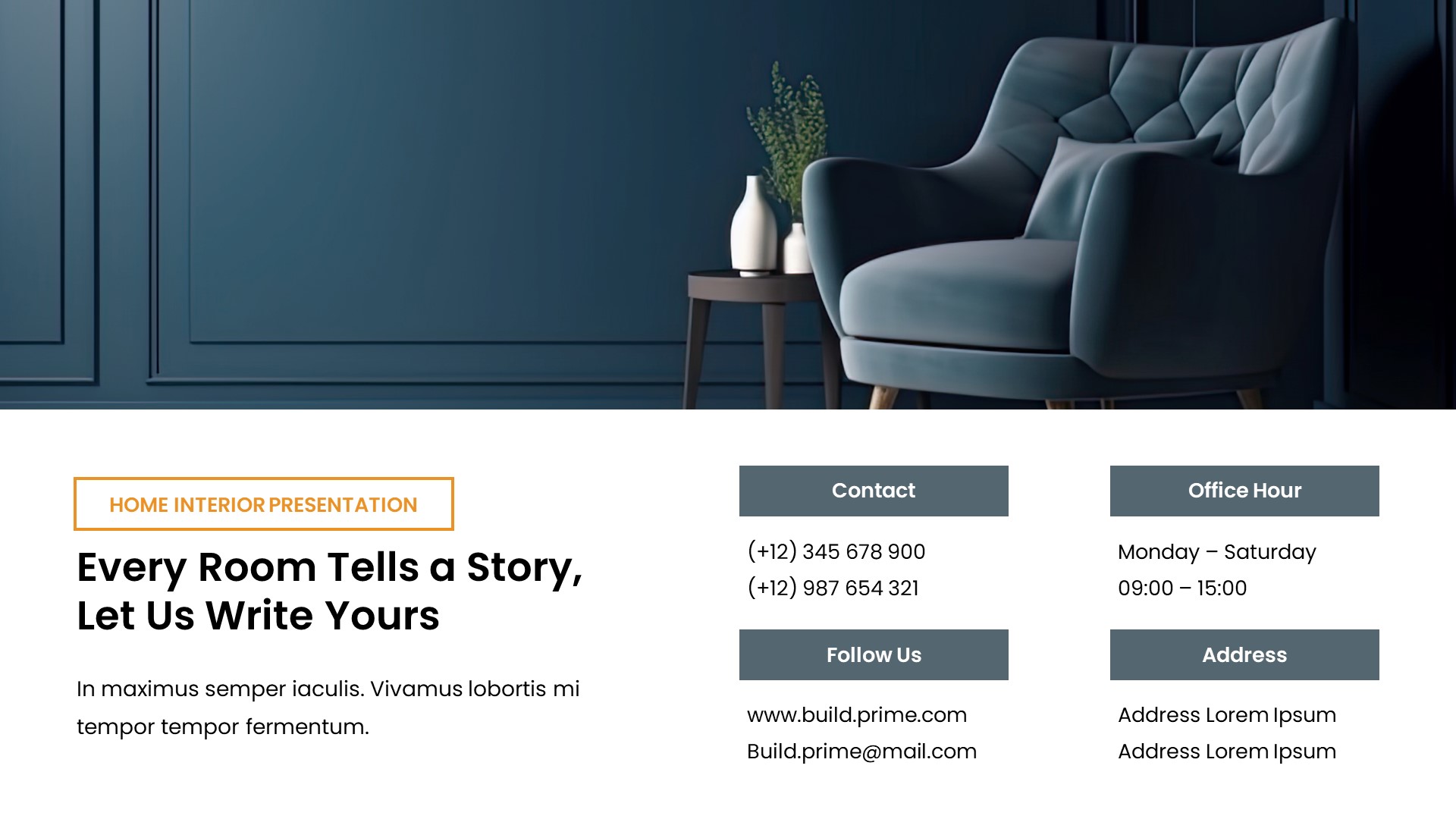Interio - Interior Design Powerpoint Template, Presentation Templates