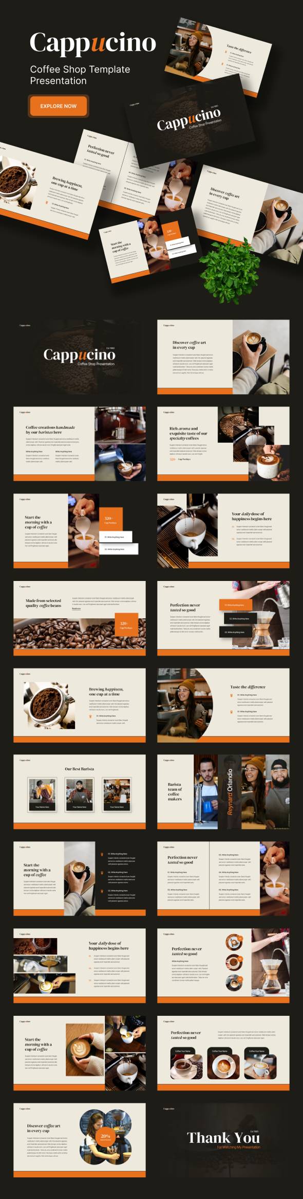 Cappucino - Coffee Shop PowerPoint Template