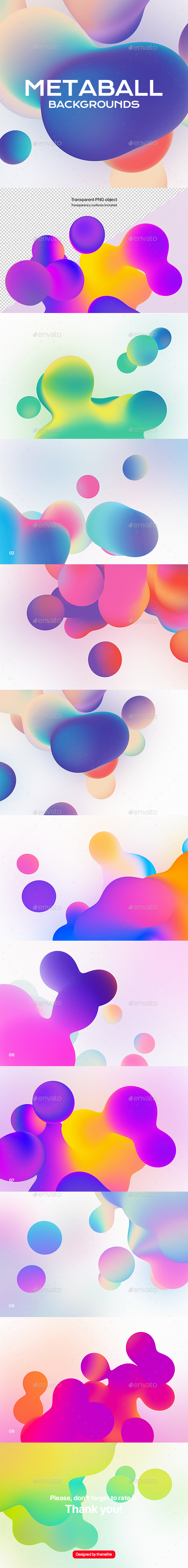Metaball. Holographic Liquid Bubbles Backgrounds