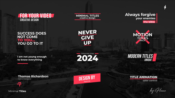 Minimal Titles - PP Premiere Pro template preview