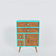 Solidwood Chest of Drawers with Blue Color