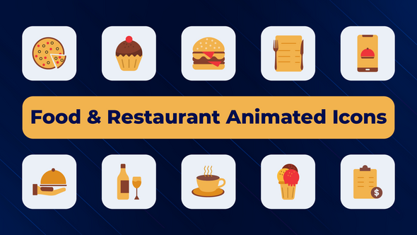 Food & Restaurant Animated Icons Elements template preview