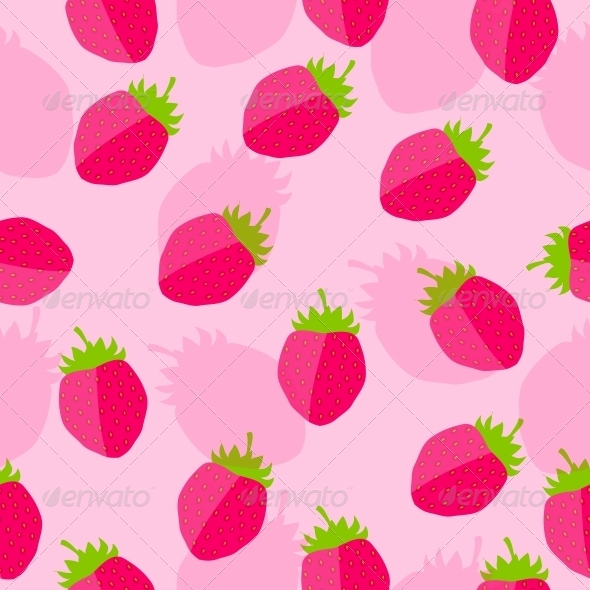 Strawberry Background Vector Illustration - Food Objects