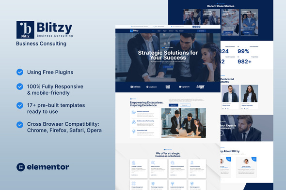 Blitzy - Business Consulting Elementor Template Kit