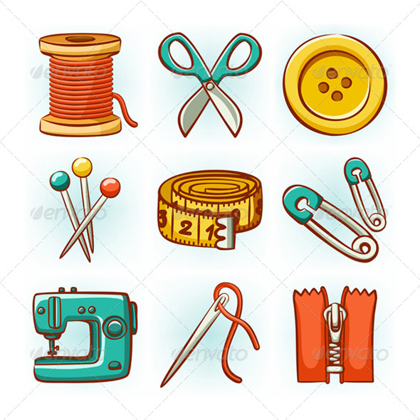 Sewing Set - Objects Vectors