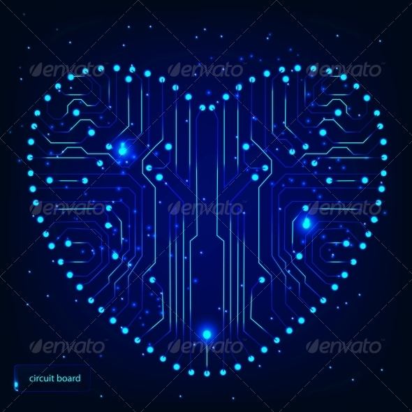 Circuit board with in heart shape pattern - Computers Technology