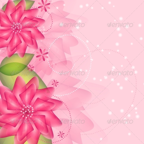 Romantic Flower vector Background - Flowers & Plants Nature