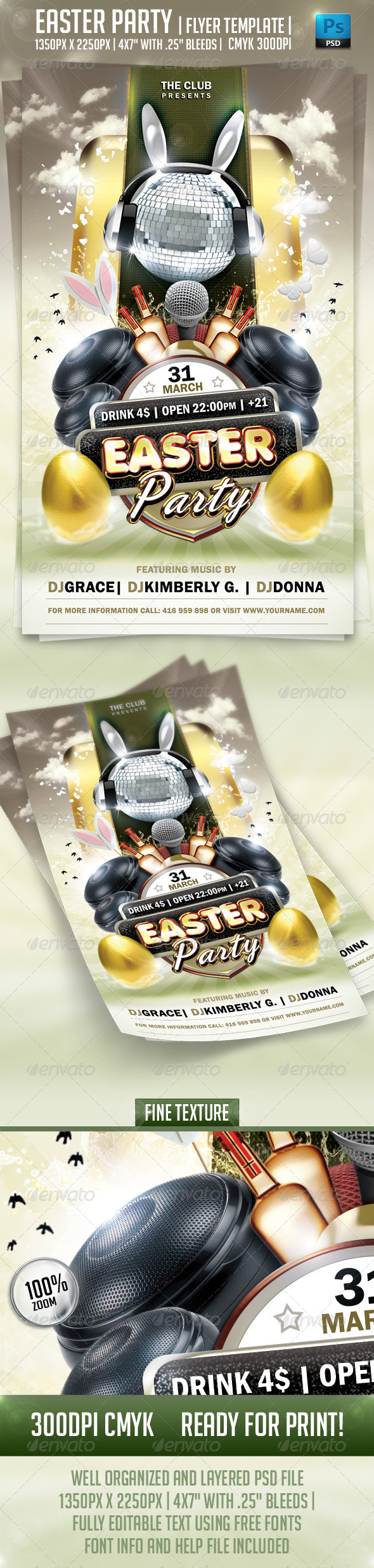 Easter Party Flyer Template - Clubs & Parties Events