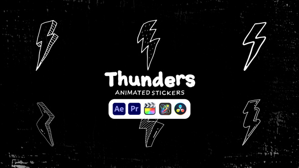 Thunders Animated Stickers Elements template preview