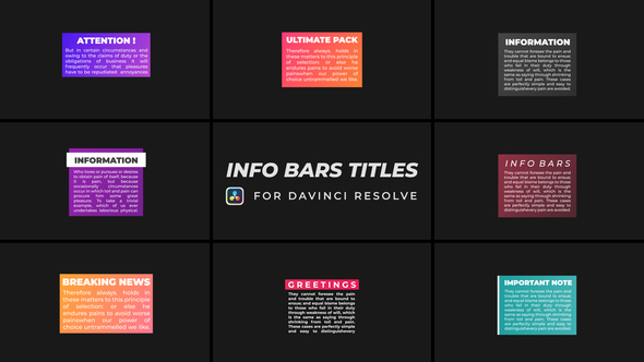 Info Bars Titles | DaVinci Resolve
