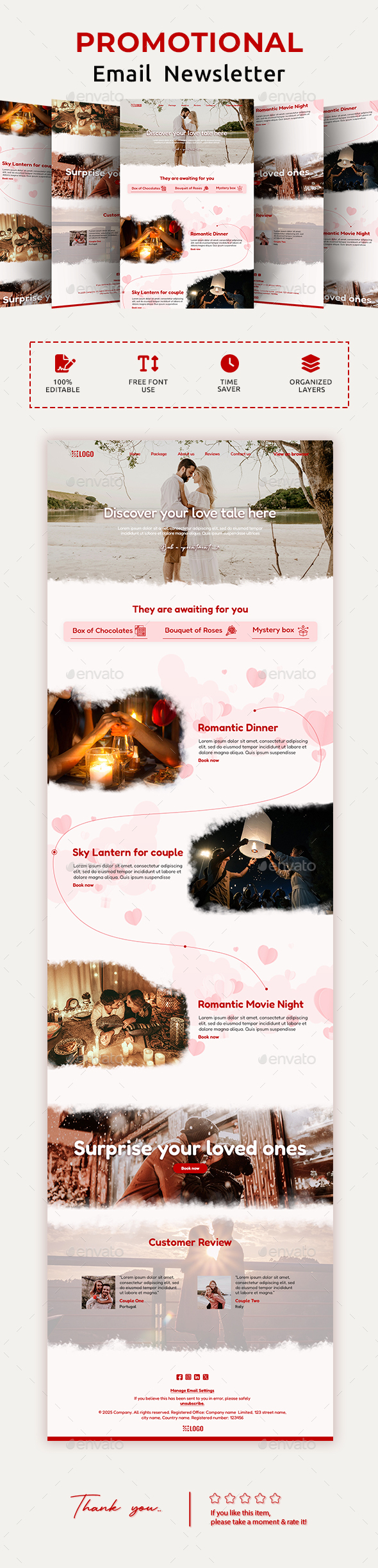 [DOWNLOAD]Hotel Suite Email Newsletter PSD Template - Valentine's Day