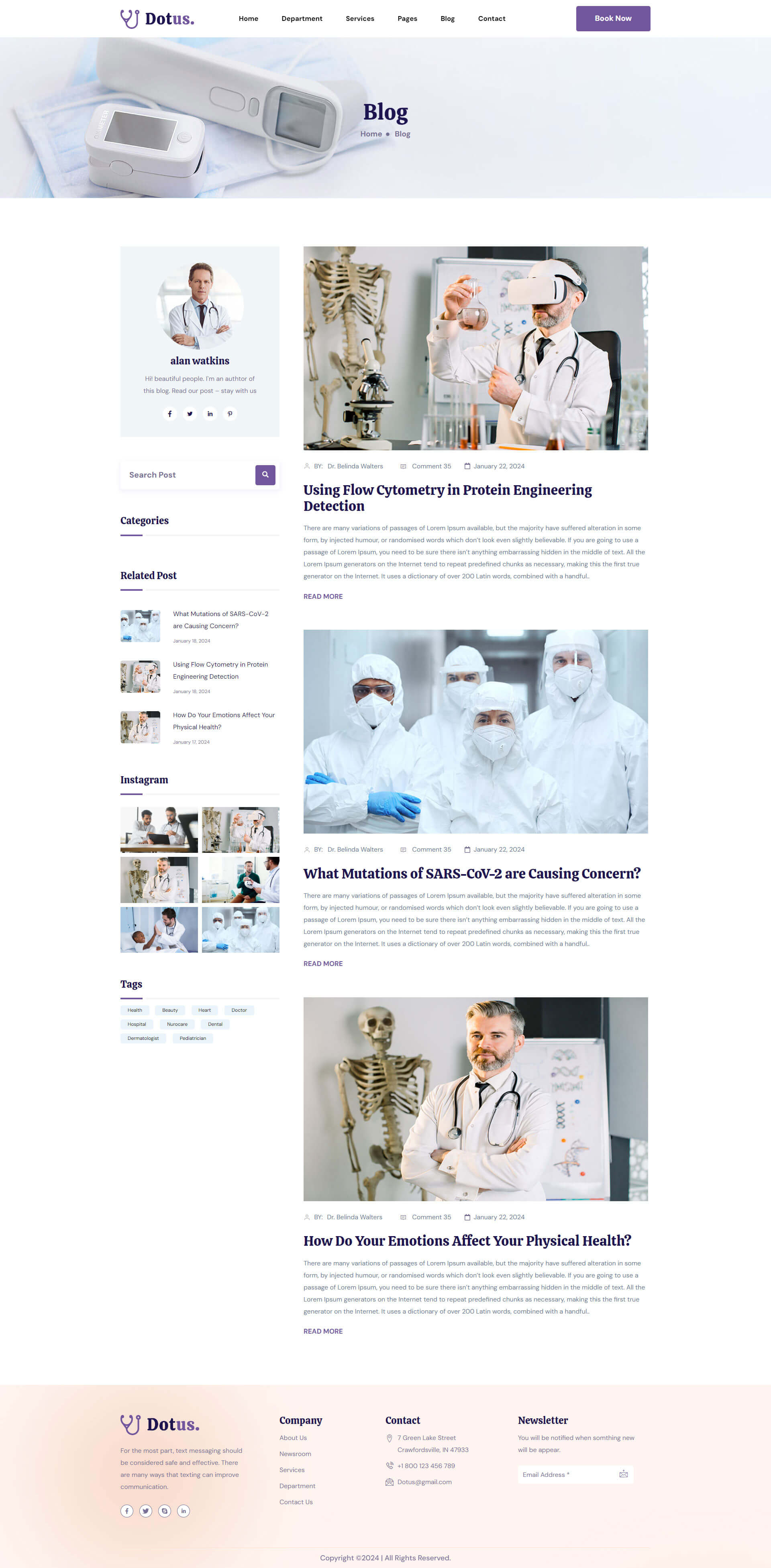 Dotus Health & Medical Elementor Template Kit by wpoceans ThemeForest
