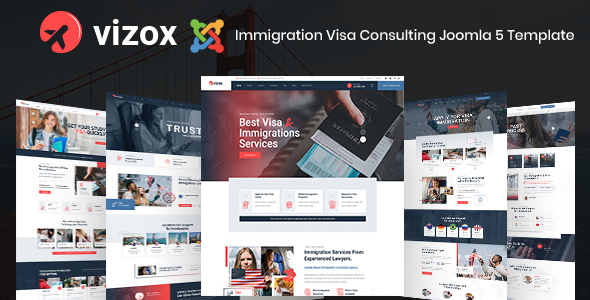 Vizox - Joomla 5 Visa Immigration Consulting Template | Consultant