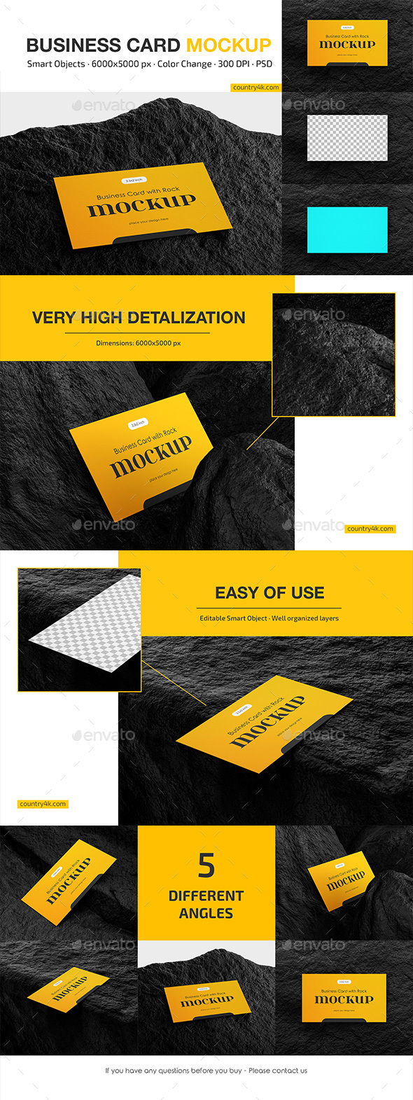 [DOWNLOAD]Business Card with Rock Mockup Set