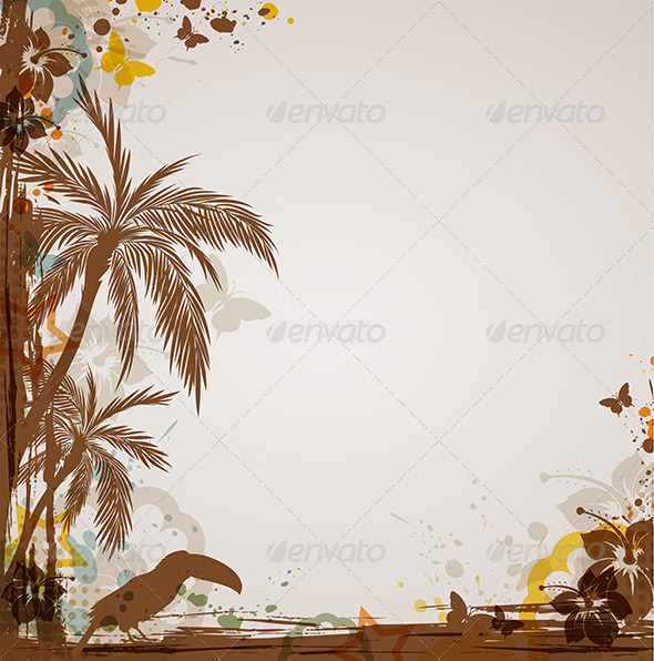 Grunge Tropical Background - Backgrounds Decorative