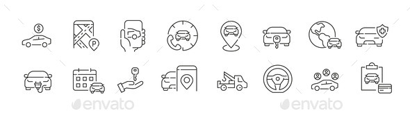 Set of Car Rent Icons