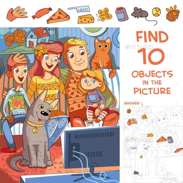 Find 10 Hidden Objects in Picture