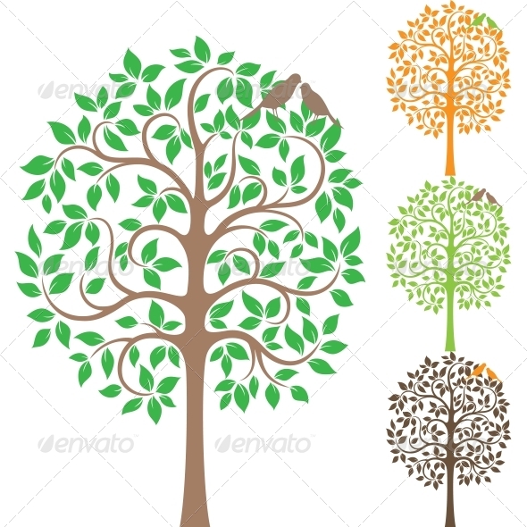 Two Birds on a Tree - Animals Characters