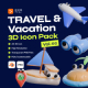 Travel & Vacation 3D Icons Vol 2.