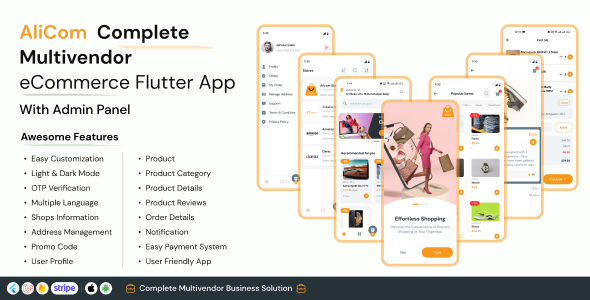 AliCom eCommerce Flutter App with web Admin panel