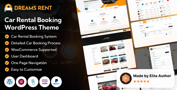 Free download Dreams Rent - Car Rental Booking Management WordPress Theme