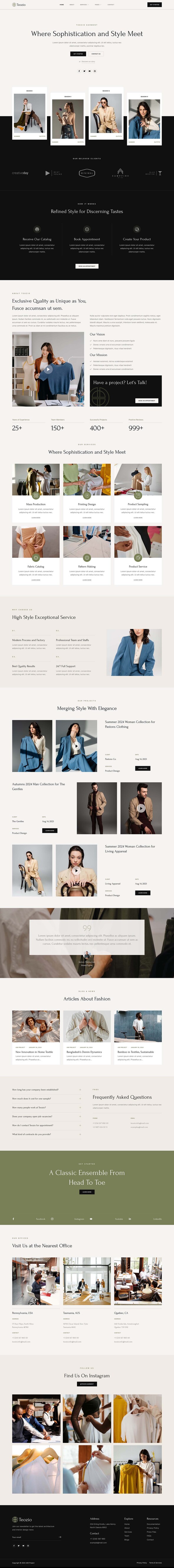 Teozio - Garment & Textile Industry Elementor Template Kit