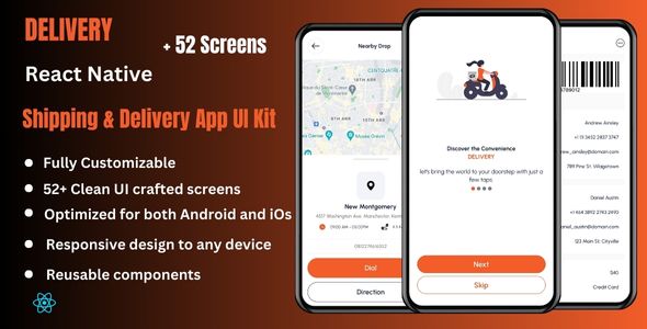 Delivery - Shipping & Delivery React Native Expo App Ui Kit