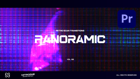 Retro Scanlines Panoramic Transitions Vol. 02 for Premiere Pro