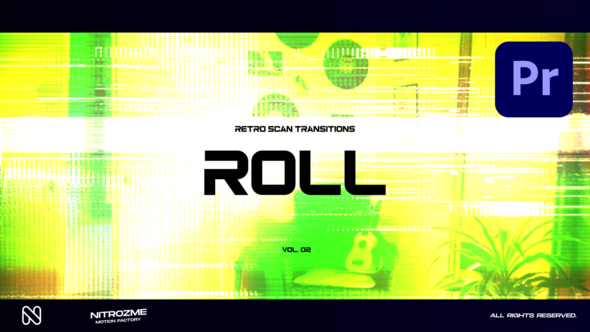 Retro Scanlines Roll Transitions Vol. 02 for Premiere Pro